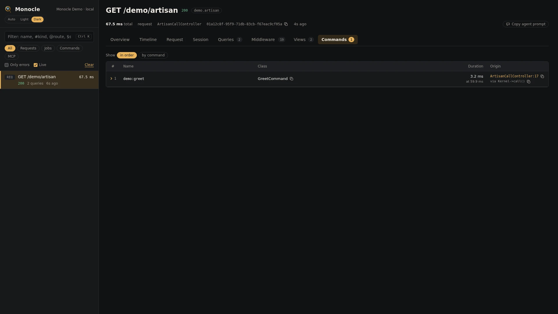 A command capture