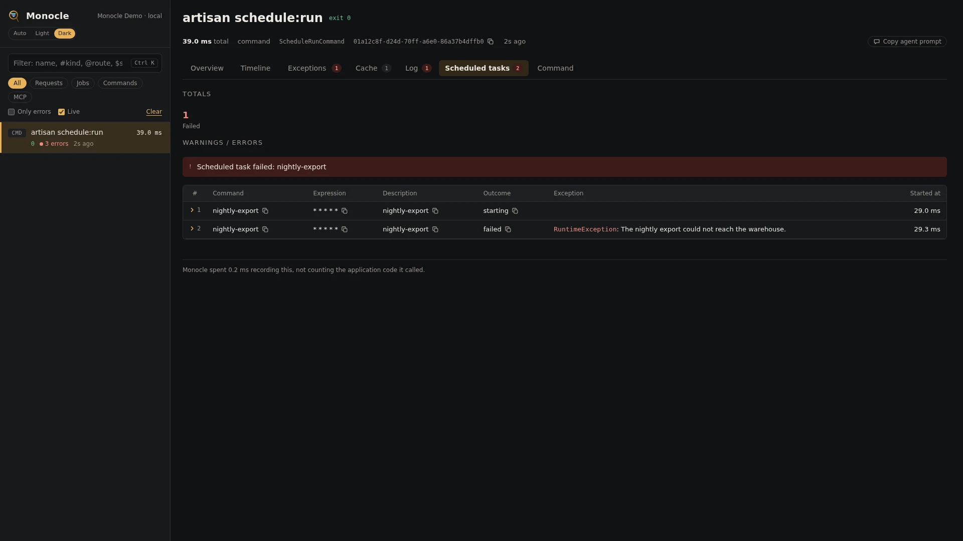 A schedule:run capture