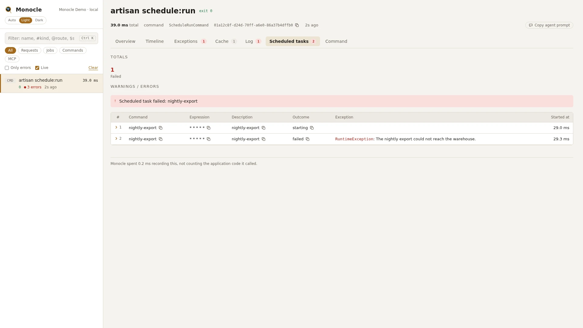 A schedule:run capture