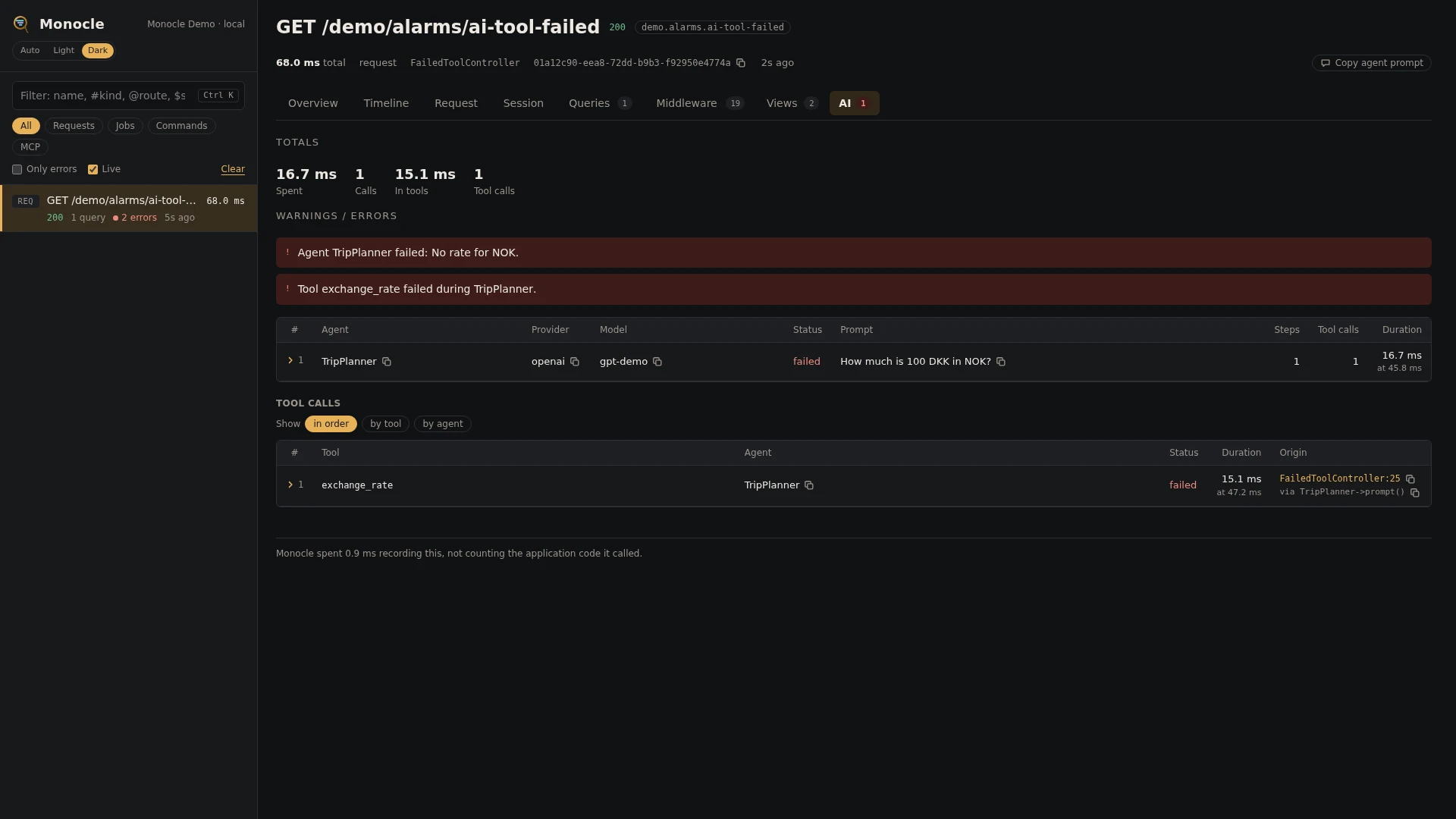 The AI tab